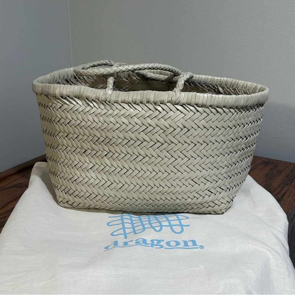Dragon Diffusion Bamboo Triple Jump small woven leather tote